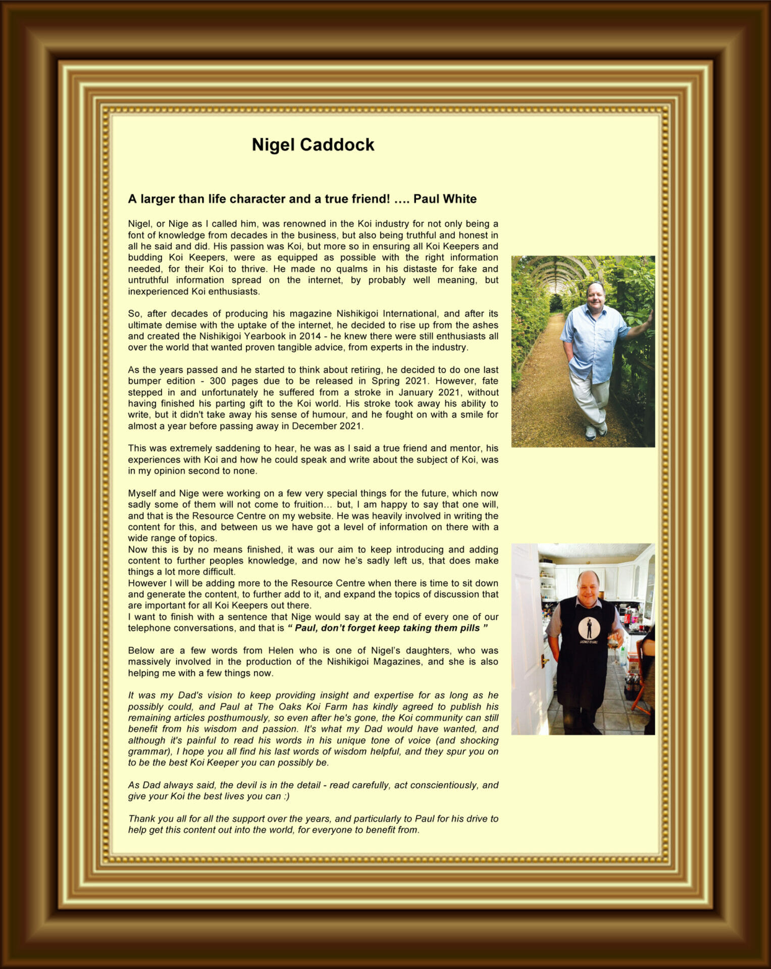 Nigel Caddock @ The Oaks Koi Farm