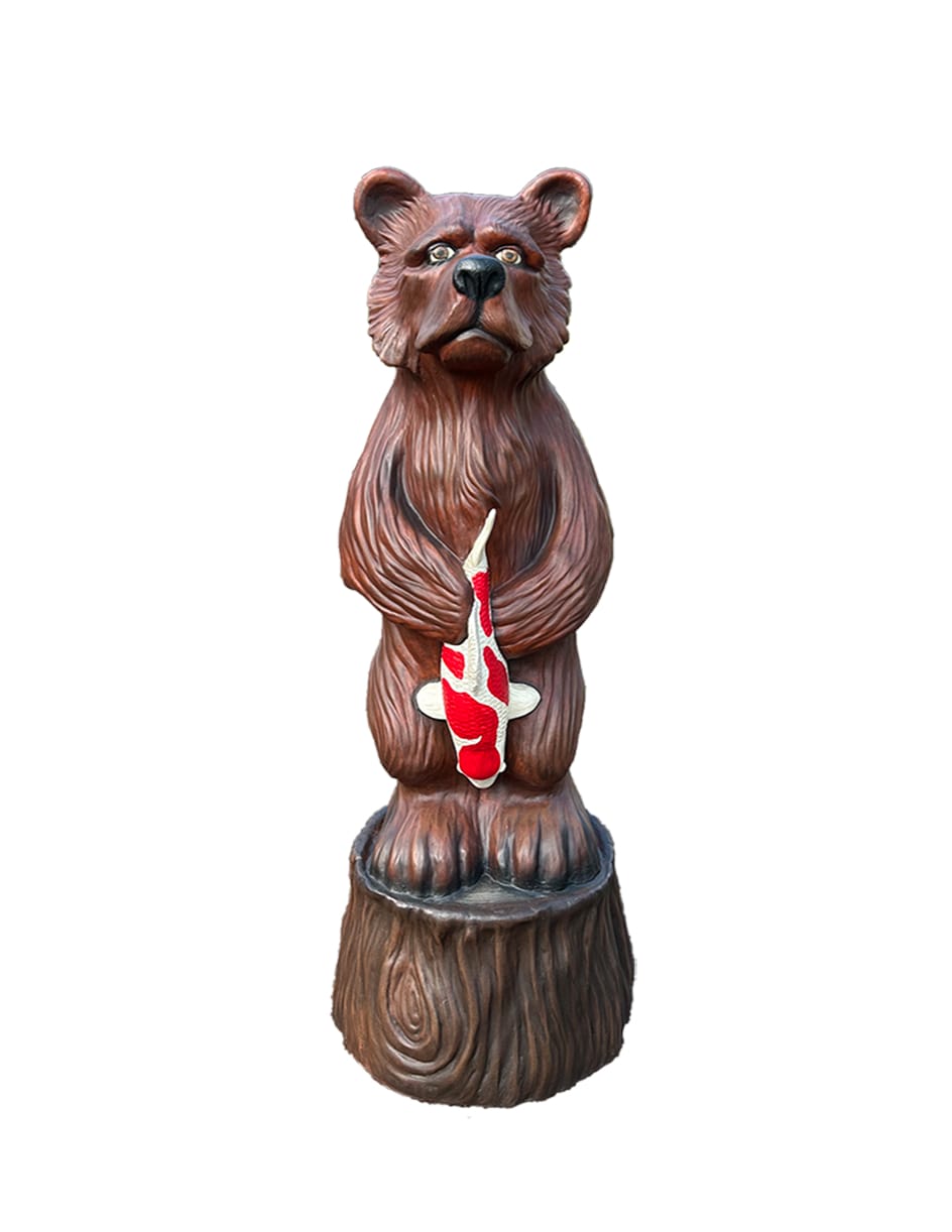 Limited Edition OKF Bear Holding Kohaku OKF Bear with Kohaku @ The Oaks Koi Farm